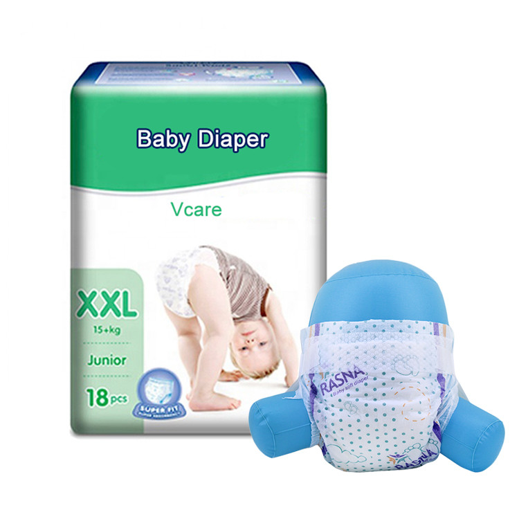 Custom Brand Soft Breathable Super Absorption Cotton Nappy Disposable Baby Diapers