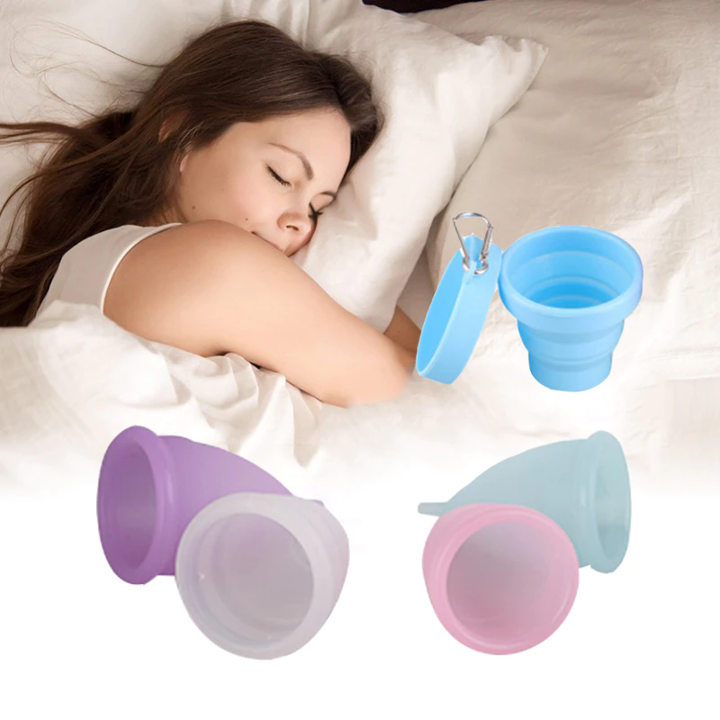 Period Cup reusable Menstrual Cup and Collapsible Sterilizing Cup Set with Cotton Pouch