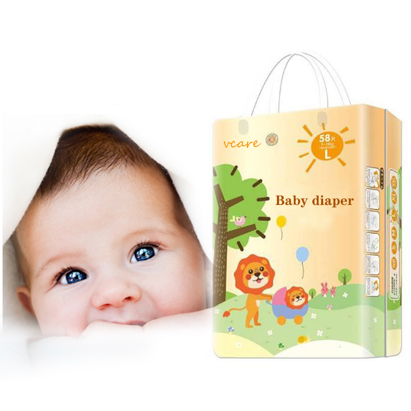 Non Woven Fabric Disposable Printed Magic Tape Baby Diapers