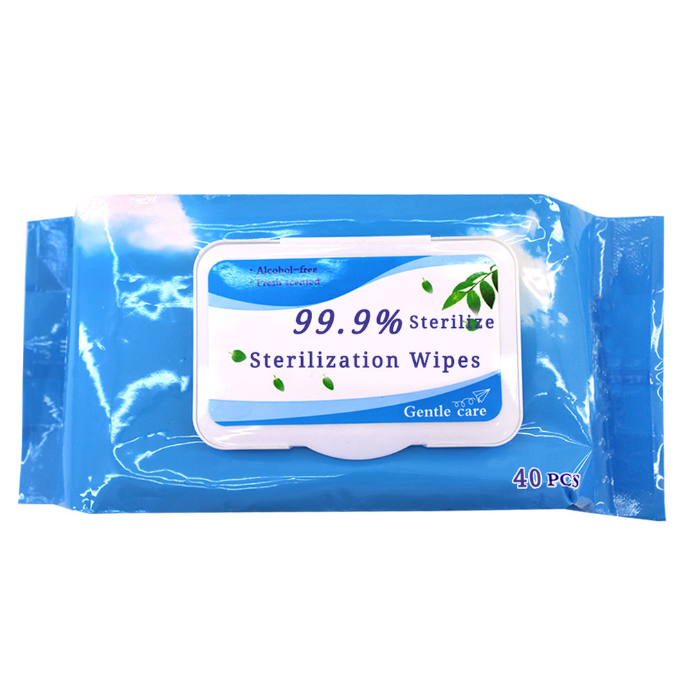 40 Pieces Antibacterial Sanitizer Hand Wipes 75% Alcohol Disinfectant Wet Wipes