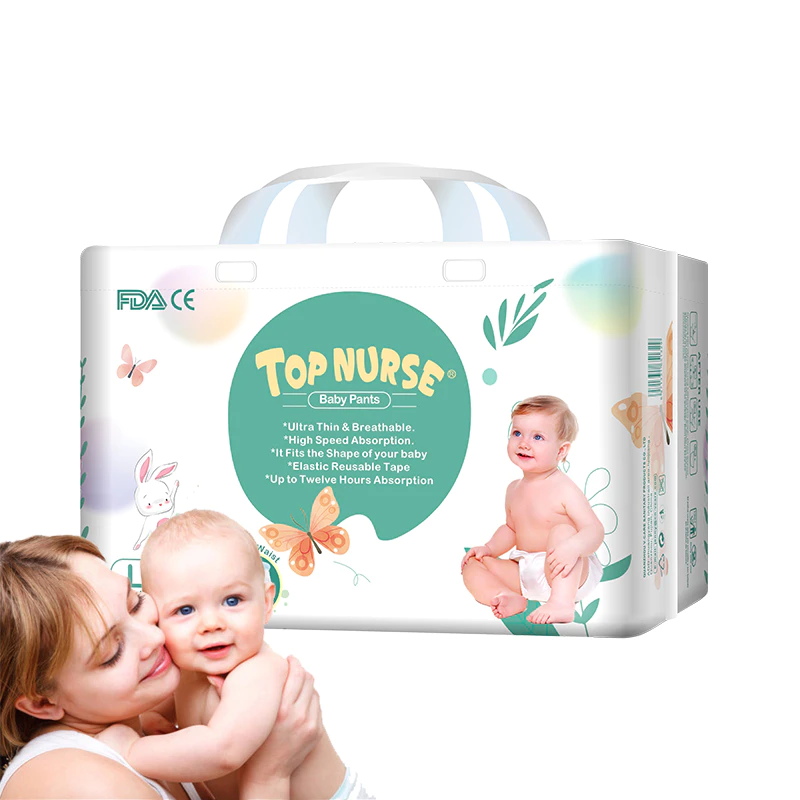 Hot Sale OEM Manufacturer Breathable Disposable Baby Diaper Pants with Wetness Indicator